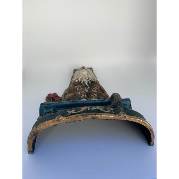 Vintage Cast Iron Doorstop Cat on a Bench - Picture 6 of 7